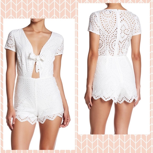 Anthropologie Pants - Anthropologie Lea & Viola White Eyelet Romper